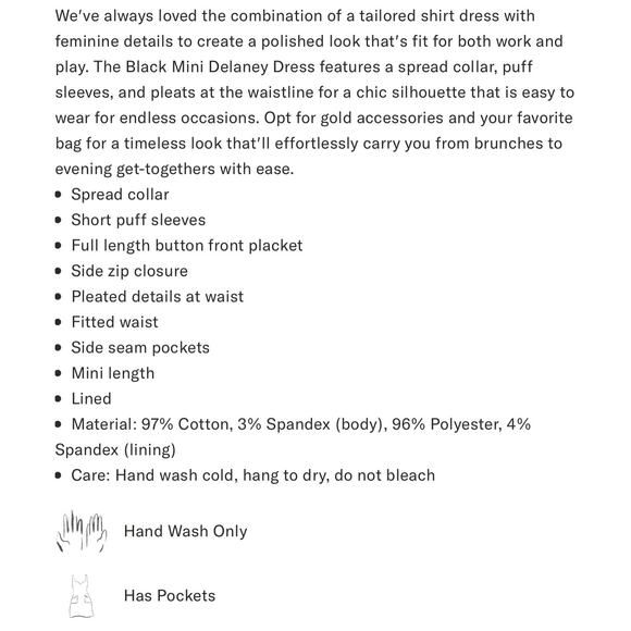 TUCKERNUCK Black Mini Delaney Dress NWT Size Medium - Picture 7 of 10